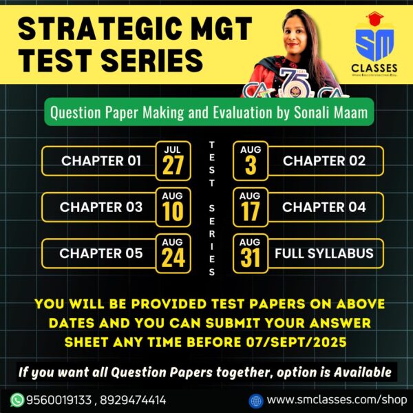 CA Inter SM Test Series | Sep 25 and Jan 26 By Sonali Ma’am