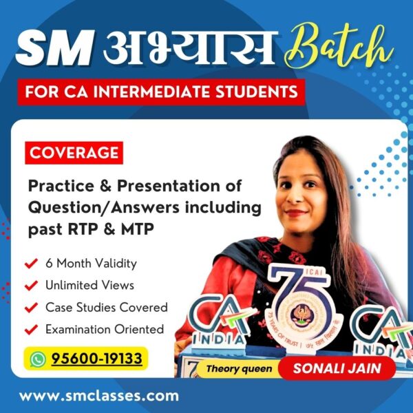 CA Inter SM Abyaas Batch (Question Practice) By Sonali Ma'am