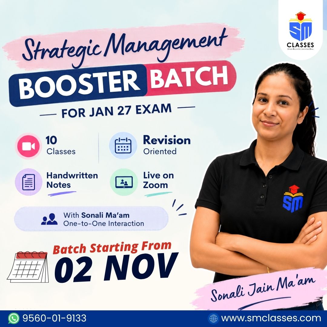 CA Inter SM Booster Batch By Sonali Jain Ma'am